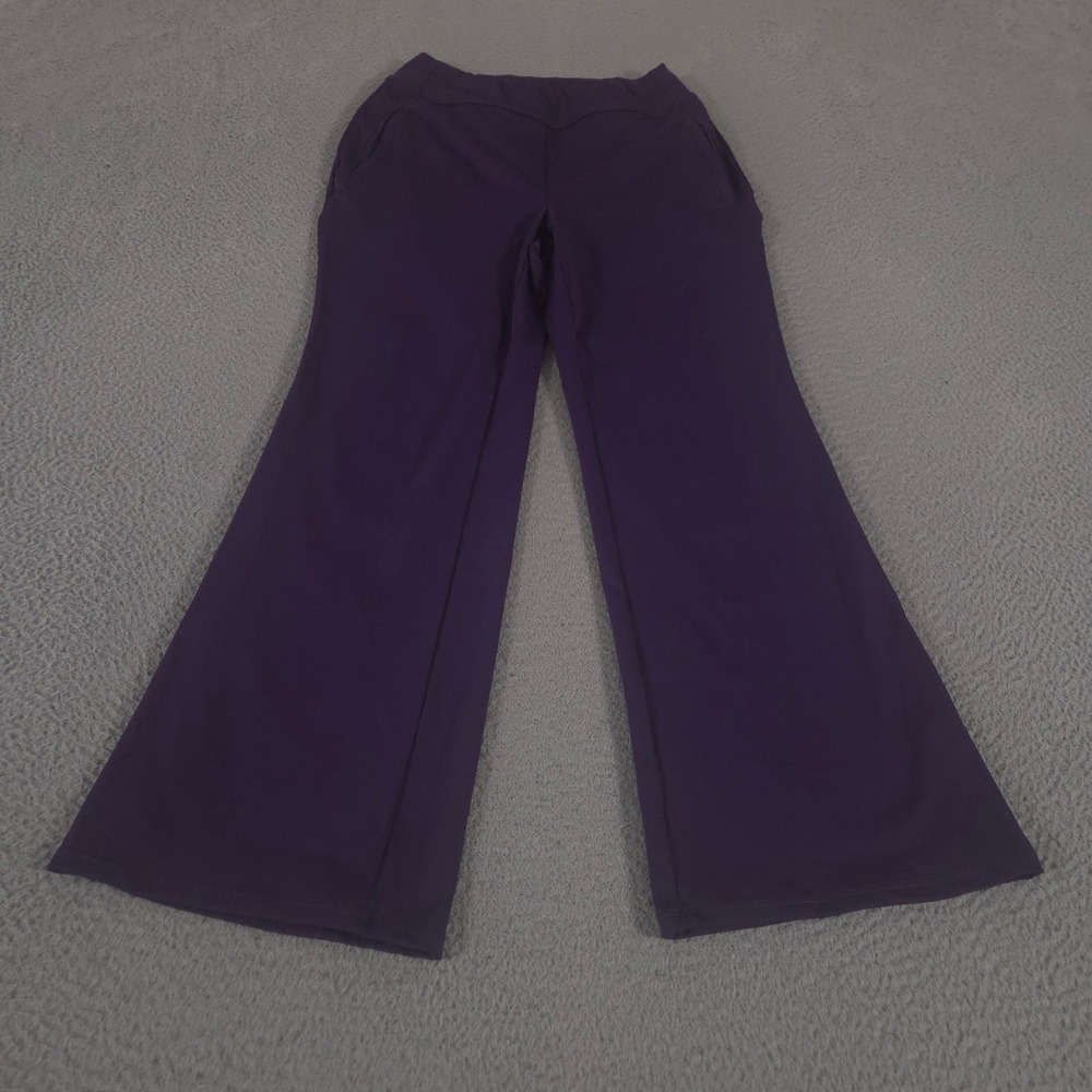 Halara Pants Women Small Purple DayStretch Work Flare High Rise Pockets Stretch